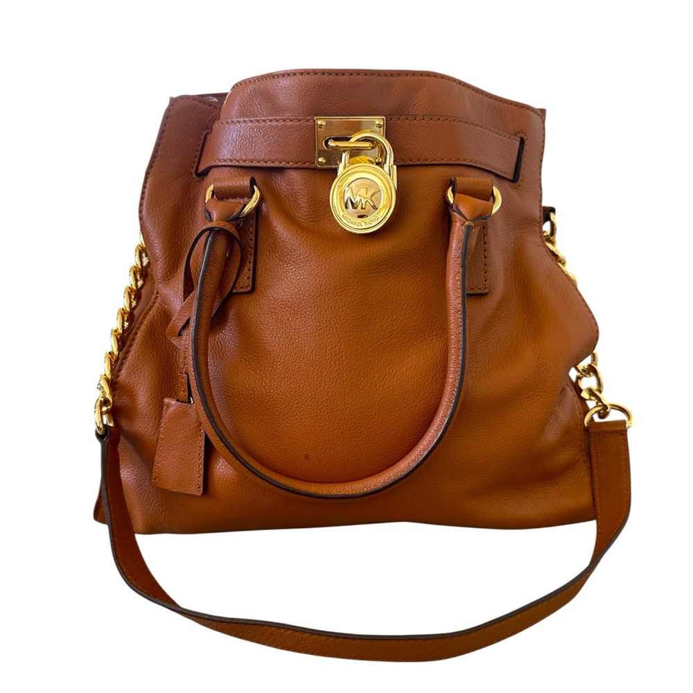Michael Kors Brown and Gold Shoulder Bag with Luxurious Design